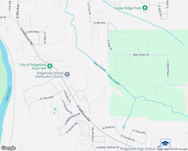 map of restaurants, bars, coffee shops, grocery stores, and more near 2215 South 13th Circle in Ridgefield