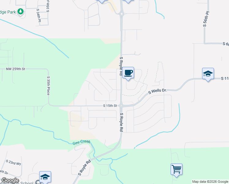 map of restaurants, bars, coffee shops, grocery stores, and more near 1309 South Fieldcrest Drive in Ridgefield