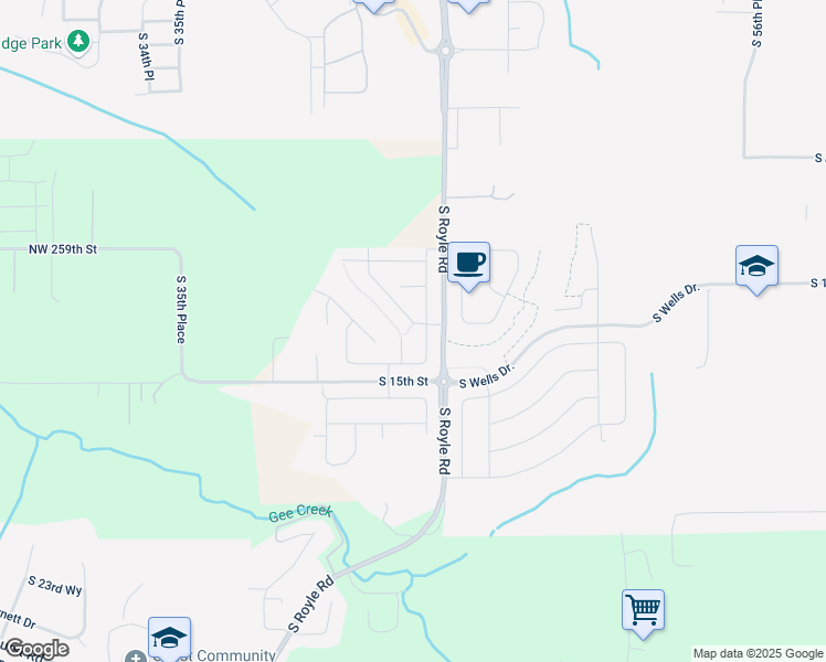 map of restaurants, bars, coffee shops, grocery stores, and more near 1301 South Fieldcrest Drive in Ridgefield
