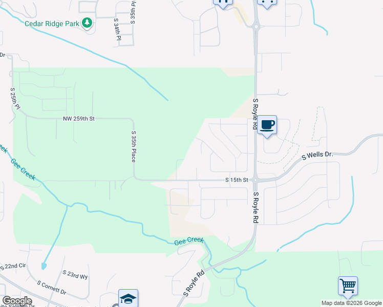 map of restaurants, bars, coffee shops, grocery stores, and more near 1346 South 38th Court in Ridgefield