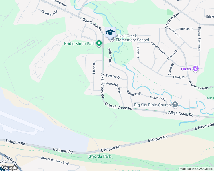 map of restaurants, bars, coffee shops, grocery stores, and more near 758 Moccasin Trail in Billings