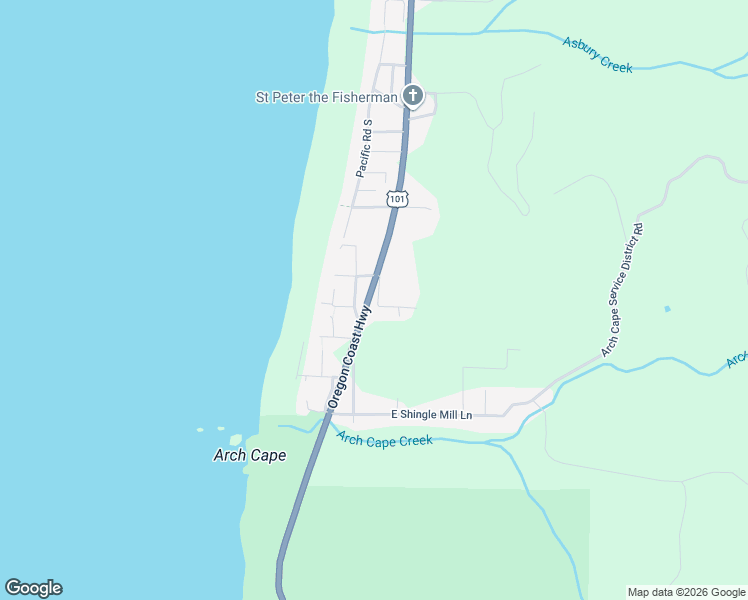 map of restaurants, bars, coffee shops, grocery stores, and more near 79912 Greenleaf Road in Arch Cape