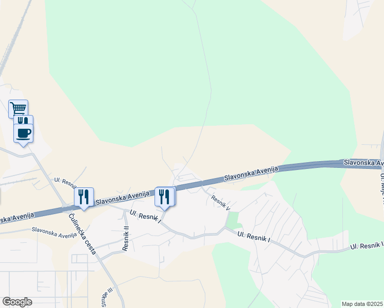 map of restaurants, bars, coffee shops, grocery stores, and more near in Zagreb