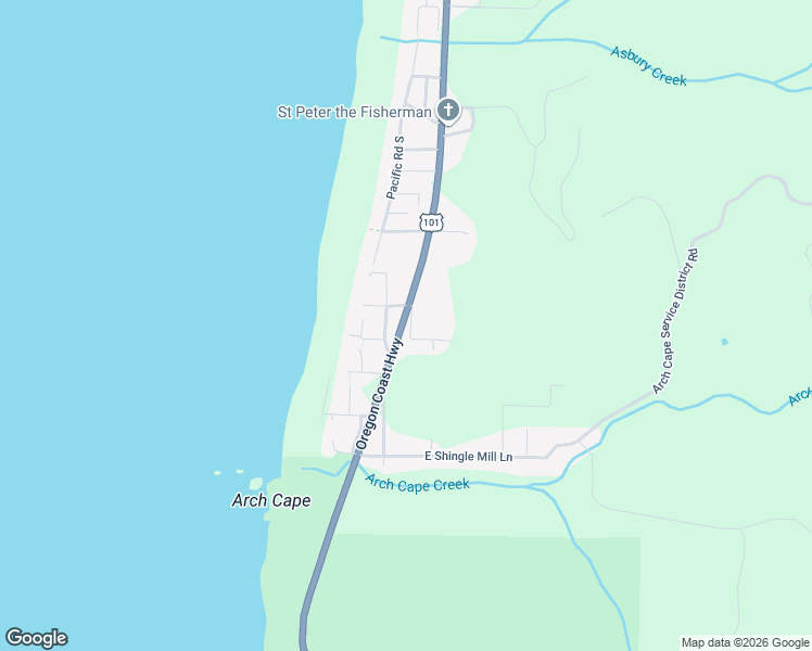 map of restaurants, bars, coffee shops, grocery stores, and more near 79912 Greenleaf Road in Arch Cape