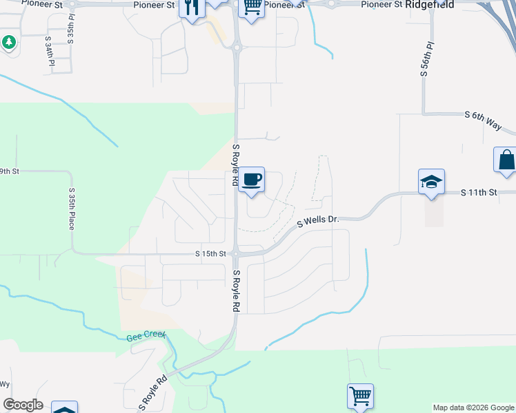map of restaurants, bars, coffee shops, grocery stores, and more near 1211 South Mountain Place in Ridgefield