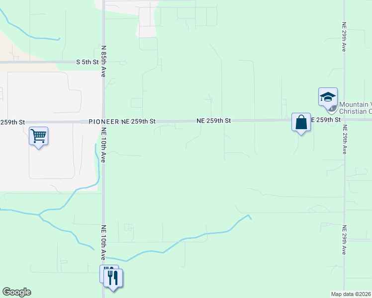 map of restaurants, bars, coffee shops, grocery stores, and more near 17022 Northeast 18th Court in Ridgefield