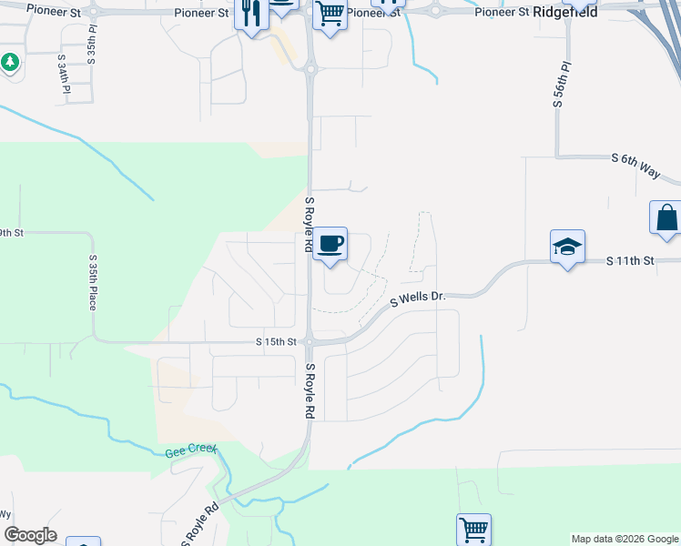 map of restaurants, bars, coffee shops, grocery stores, and more near 1205 South Mountain Place in Ridgefield