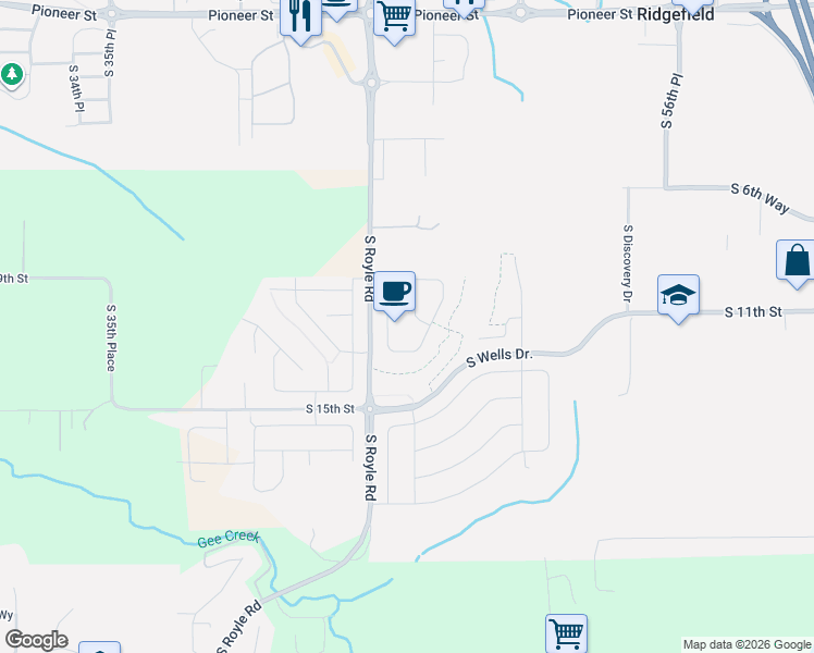 map of restaurants, bars, coffee shops, grocery stores, and more near 1205 South Mountain Place in Ridgefield
