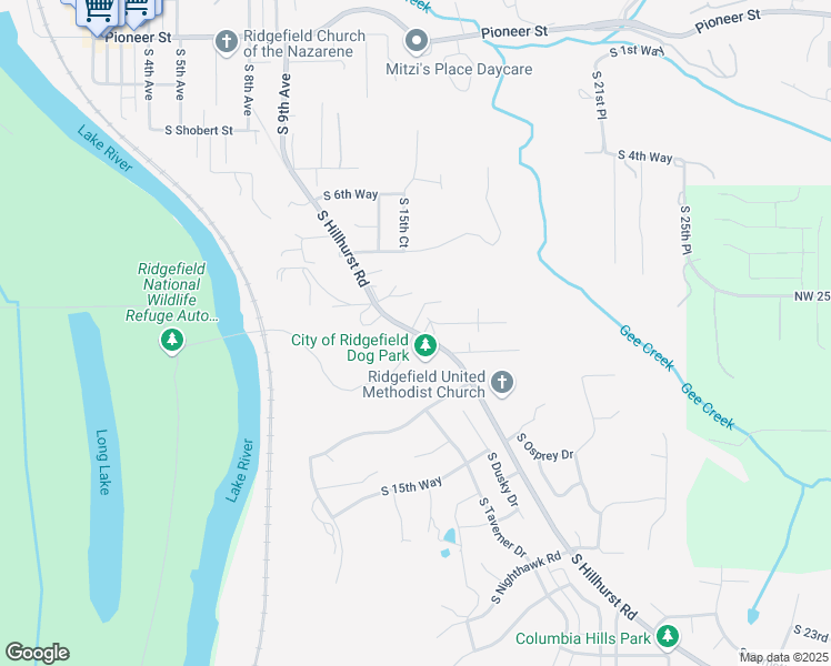 map of restaurants, bars, coffee shops, grocery stores, and more near 1071 South Hillhurst Road in Ridgefield