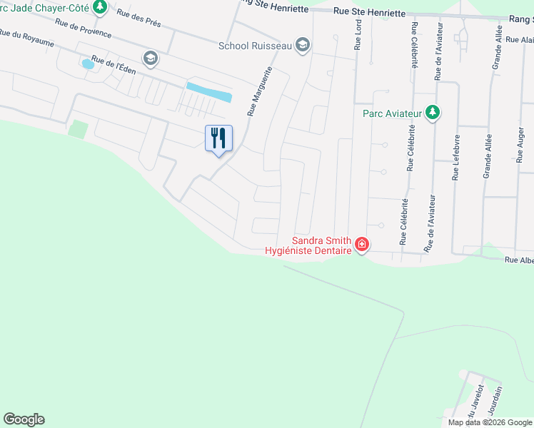 map of restaurants, bars, coffee shops, grocery stores, and more near 448 Rue Valois in Saint-Lin-Laurentides