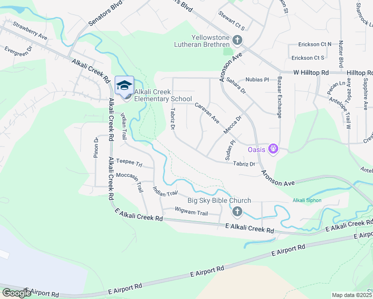 map of restaurants, bars, coffee shops, grocery stores, and more near 542 Tabriz Drive in Billings