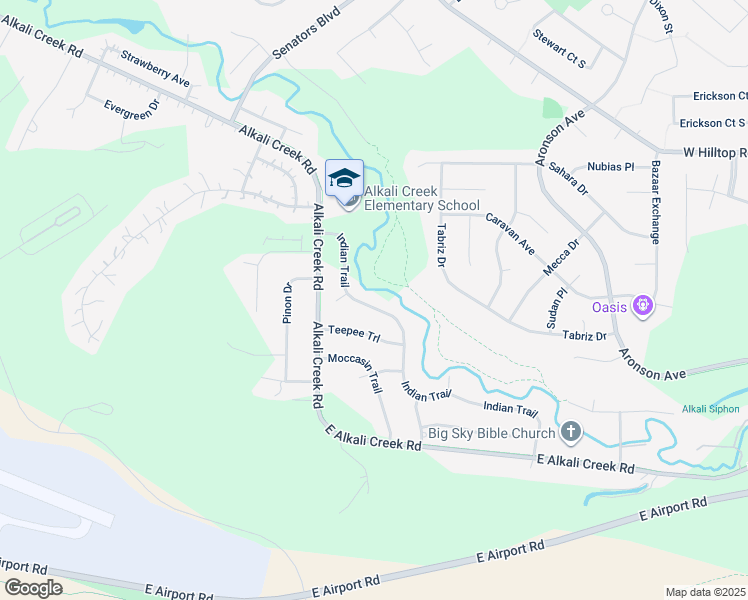 map of restaurants, bars, coffee shops, grocery stores, and more near 695 Indian Trail in Billings