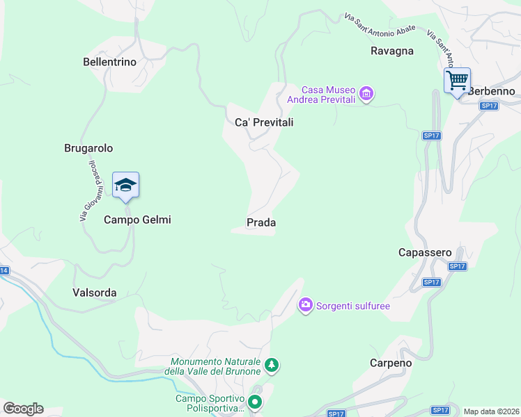 map of restaurants, bars, coffee shops, grocery stores, and more near 39 Via Fratelli Calvi in Provincia di Bergamo