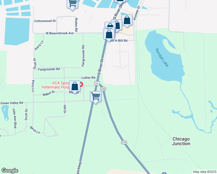 map of restaurants, bars, coffee shops, grocery stores, and more near N4848 Highway 253 in Spooner