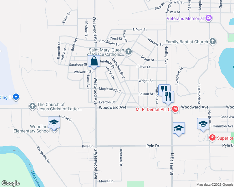 map of restaurants, bars, coffee shops, grocery stores, and more near 500-578 Everton Street in Kingsford