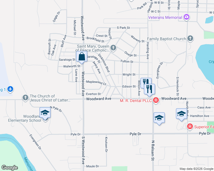 map of restaurants, bars, coffee shops, grocery stores, and more near 500 Everton Street in Kingsford