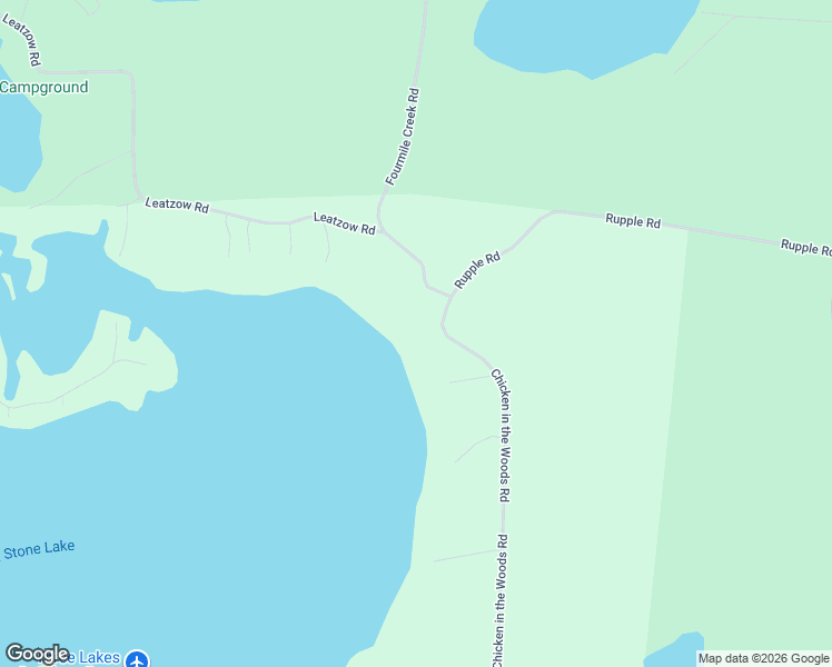 map of restaurants, bars, coffee shops, grocery stores, and more near 7285 Chicken in the Woods Road in Three Lakes