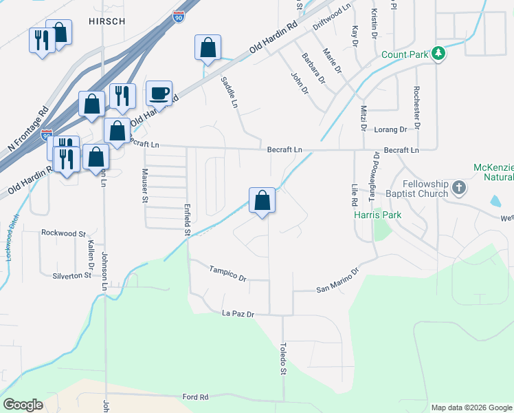 map of restaurants, bars, coffee shops, grocery stores, and more near 3125 Guadelupe Dr in Billings