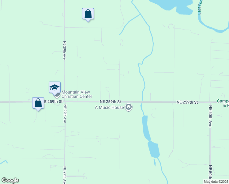 map of restaurants, bars, coffee shops, grocery stores, and more near 26018 Northeast 37th Avenue in Ridgefield