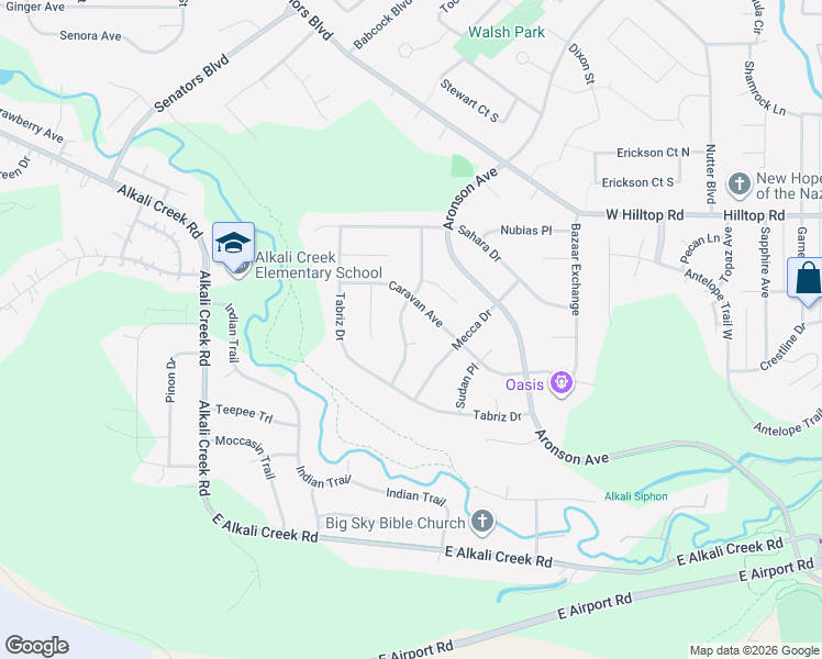 map of restaurants, bars, coffee shops, grocery stores, and more near 633 Oasis Drive in Billings
