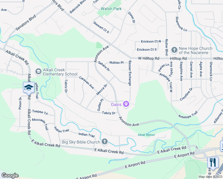 map of restaurants, bars, coffee shops, grocery stores, and more near 630-644 Aronson Avenue in Billings