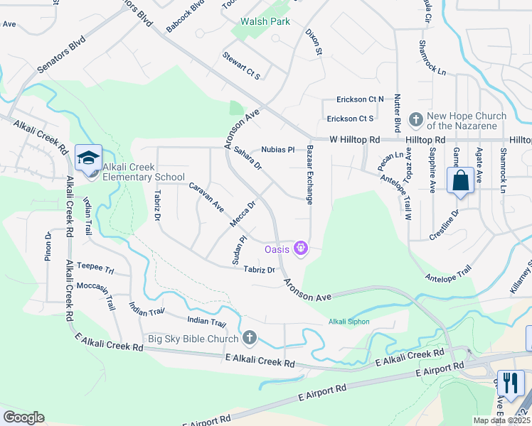 map of restaurants, bars, coffee shops, grocery stores, and more near 630 Aronson Ave in Billings