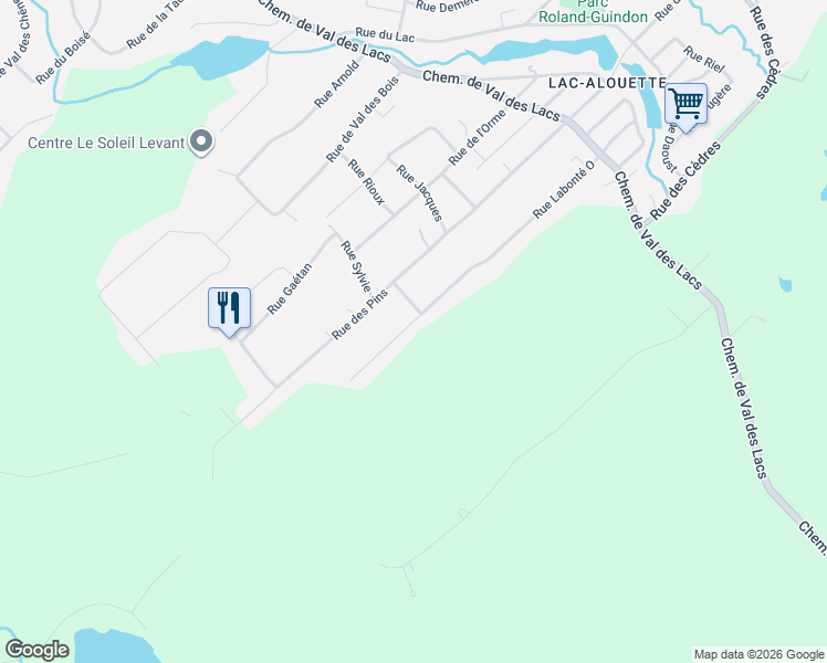 map of restaurants, bars, coffee shops, grocery stores, and more near 401 Rue Labonté Ouest in Sainte-Sophie