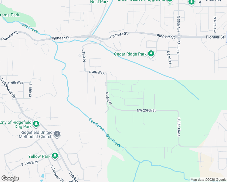 map of restaurants, bars, coffee shops, grocery stores, and more near 400-498 Northwest 51st Avenue in Ridgefield