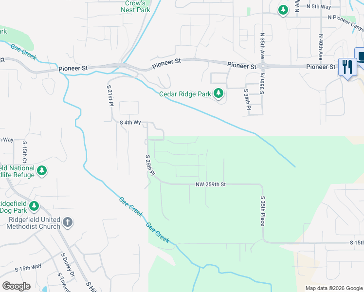 map of restaurants, bars, coffee shops, grocery stores, and more near 20 South 30th Place in Ridgefield