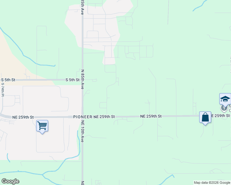 map of restaurants, bars, coffee shops, grocery stores, and more near 26603 Northeast 10th Avenue in Ridgefield