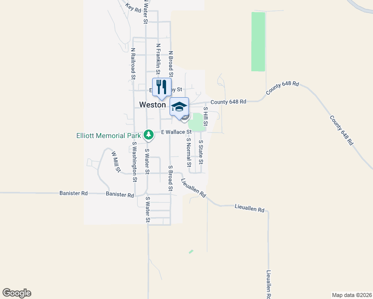 map of restaurants, bars, coffee shops, grocery stores, and more near 306 South Normal Street in Weston