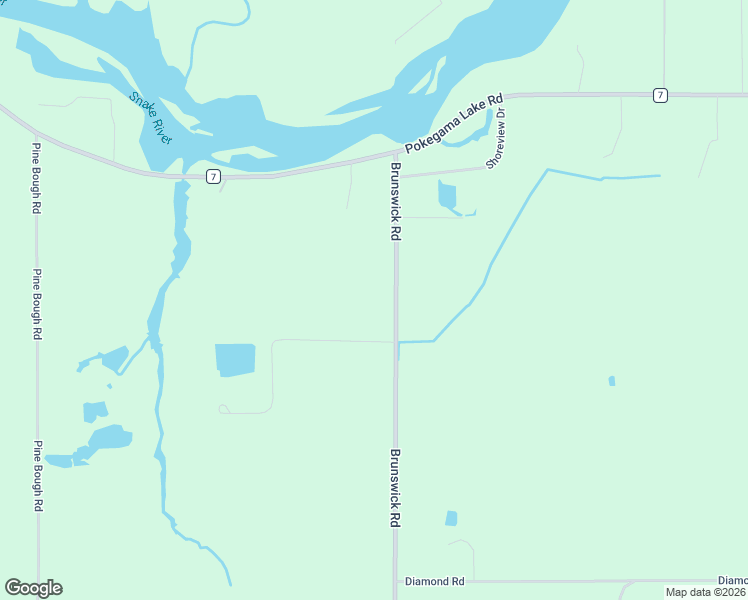 map of restaurants, bars, coffee shops, grocery stores, and more near 15191 Brunswick Road in Pine City