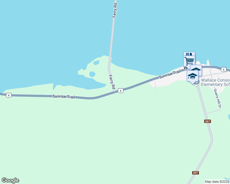 map of restaurants, bars, coffee shops, grocery stores, and more near Trunk 6 in Wallace