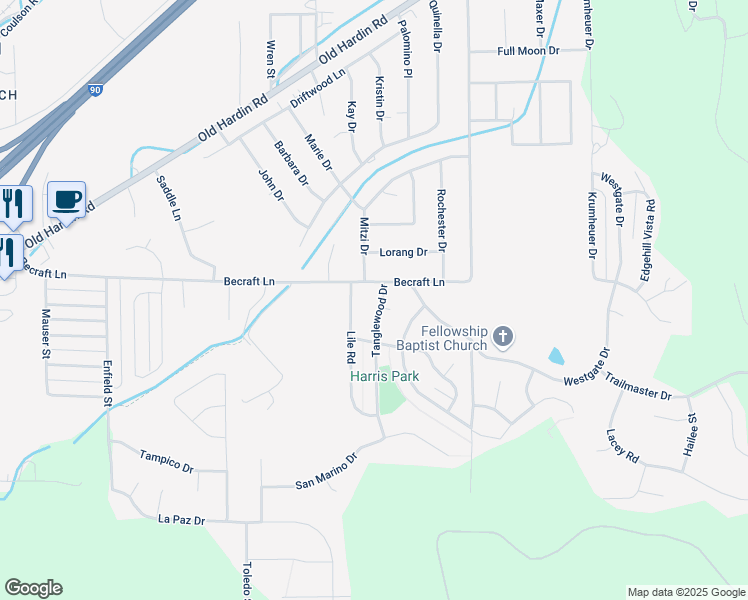 map of restaurants, bars, coffee shops, grocery stores, and more near 720 Tanglewood Drive in Billings