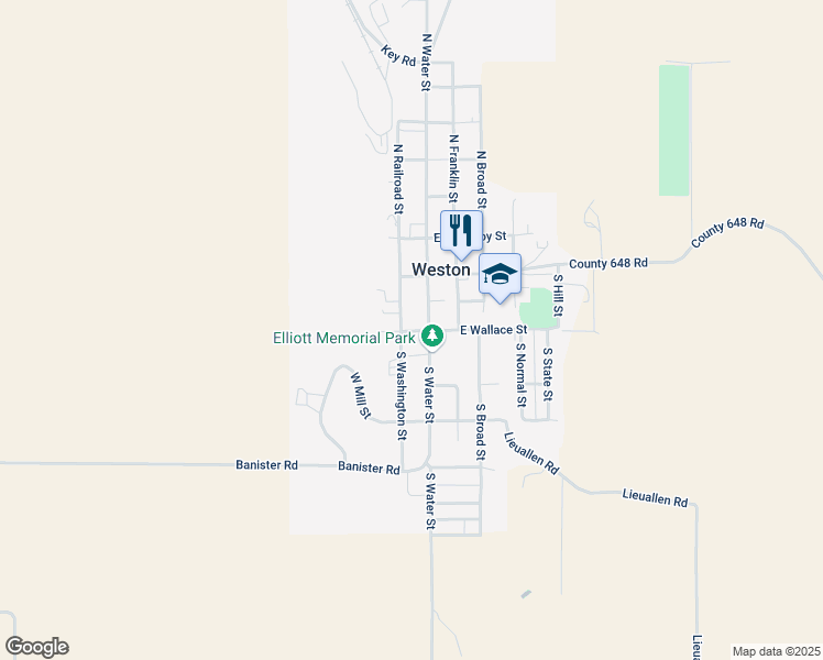 map of restaurants, bars, coffee shops, grocery stores, and more near 205 West Wallace Street in Weston