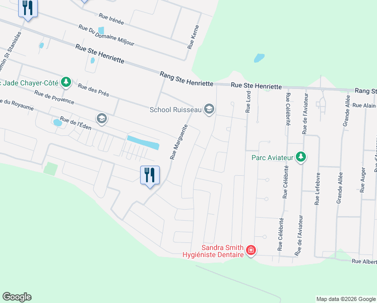 map of restaurants, bars, coffee shops, grocery stores, and more near 612 Rue Vianney-Therrien in Saint-Lin-Laurentides