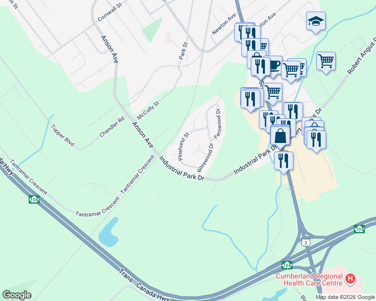 map of restaurants, bars, coffee shops, grocery stores, and more near 16 Kimberly Court in Amherst