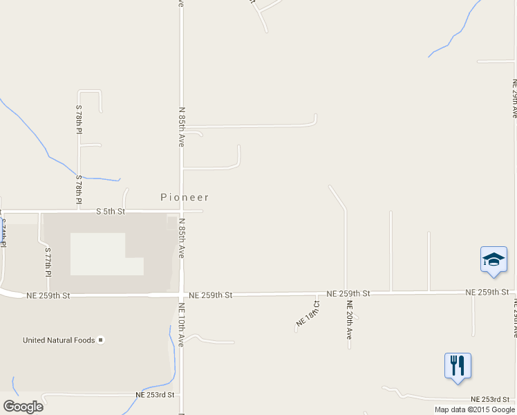 map of restaurants, bars, coffee shops, grocery stores, and more near 26603 Northeast 10th Avenue in Ridgefield