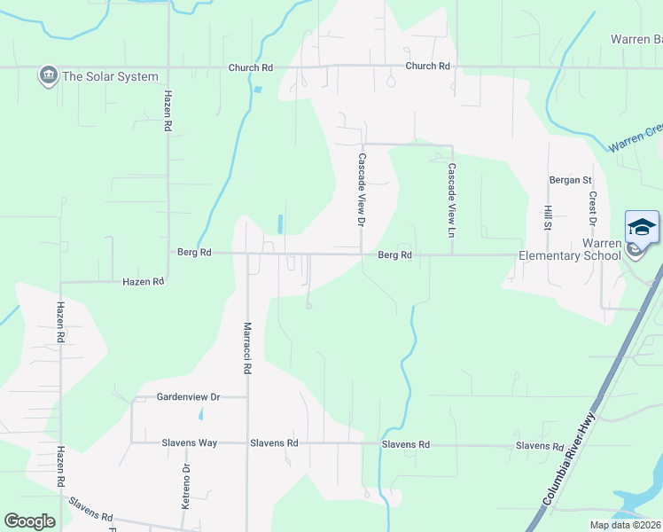 map of restaurants, bars, coffee shops, grocery stores, and more near 33872 Berg Road in Warren