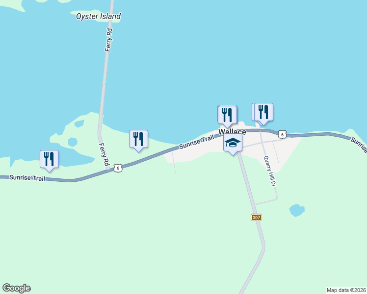 map of restaurants, bars, coffee shops, grocery stores, and more near 13836 Sunrise Trail in Wallace