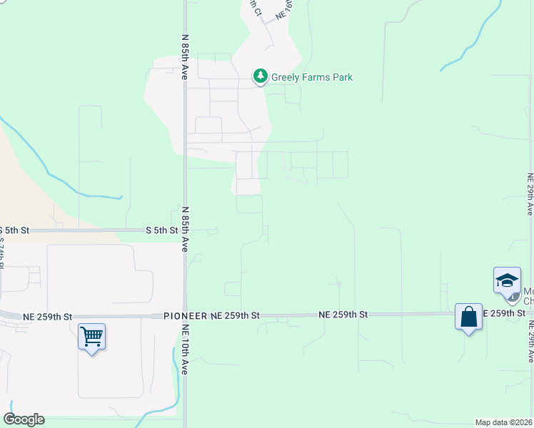 map of restaurants, bars, coffee shops, grocery stores, and more near 26603 Northeast 10th Avenue in Ridgefield