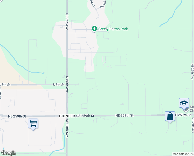 map of restaurants, bars, coffee shops, grocery stores, and more near 26603 Northeast 10th Avenue in Ridgefield