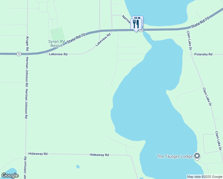 map of restaurants, bars, coffee shops, grocery stores, and more near 24688 Sunfish Bay Road in Siren