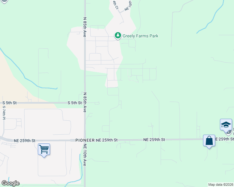 map of restaurants, bars, coffee shops, grocery stores, and more near 26603 Northeast 10th Avenue in Ridgefield