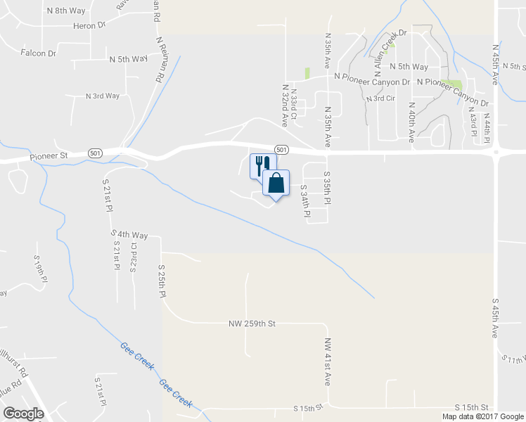map of restaurants, bars, coffee shops, grocery stores, and more near 3151 South Cedar Ridge Drive in Ridgefield