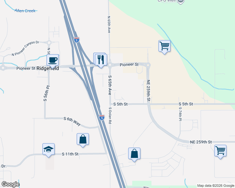 map of restaurants, bars, coffee shops, grocery stores, and more near 330 South Keller Court in Ridgefield