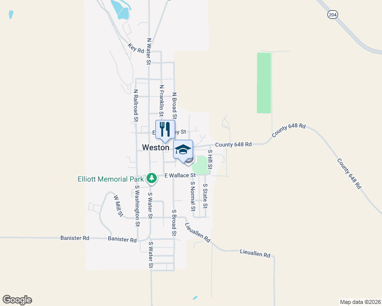 map of restaurants, bars, coffee shops, grocery stores, and more near 402 East Main Street in Weston