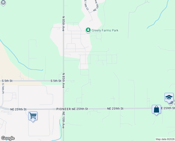 map of restaurants, bars, coffee shops, grocery stores, and more near 26603 Northeast 10th Avenue in Ridgefield