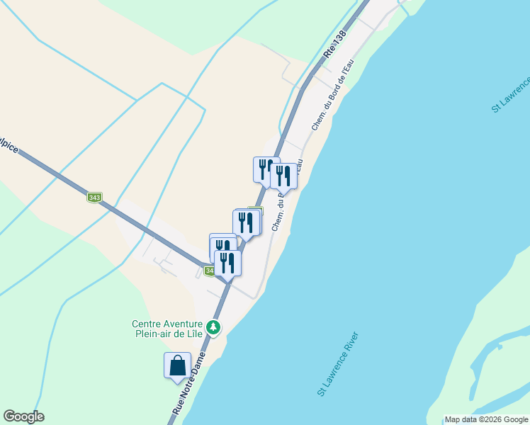 map of restaurants, bars, coffee shops, grocery stores, and more near 764 Rue Notre-Dame in Saint-Sulpice