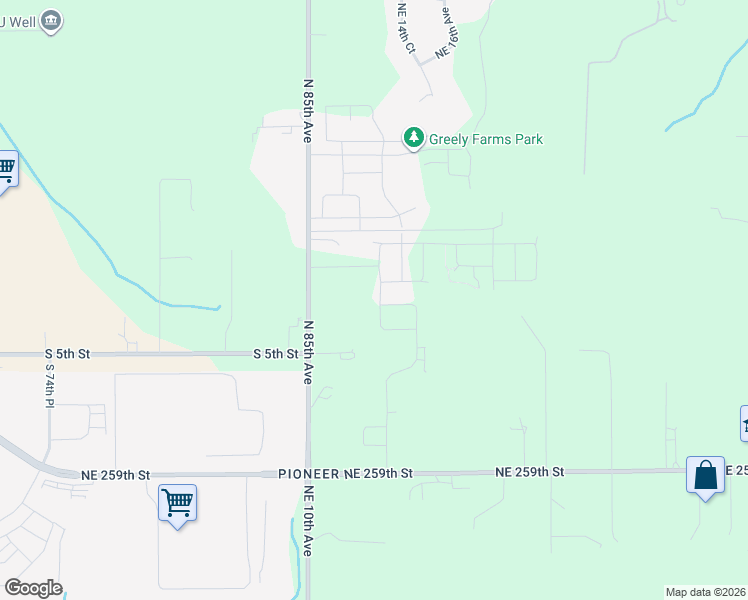 map of restaurants, bars, coffee shops, grocery stores, and more near 26507 Northeast 10th Avenue in Ridgefield